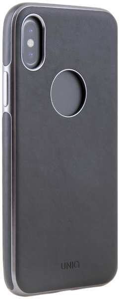 Чехол-крышка Uniq Glacer Luxe Heritage для Apple iPhone X, кожзам, черный 92848374