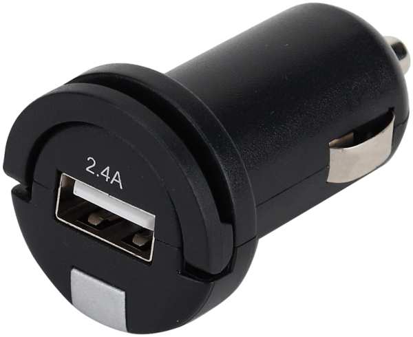 Зарядное устройство автомобильное Bron USB 2,4A, черное