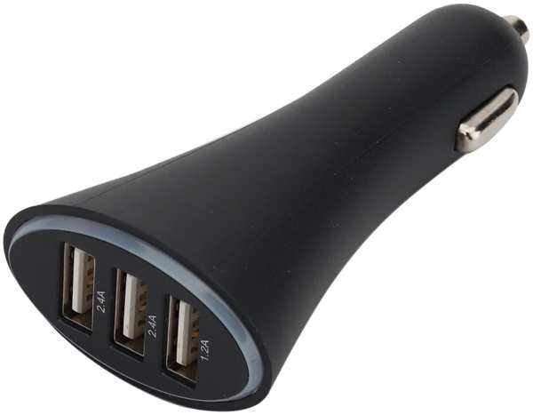 Зарядное устройство автомобильное Bron USB 6A 3xUSB (2x2.4A, 1x1.2A), черное 92848739