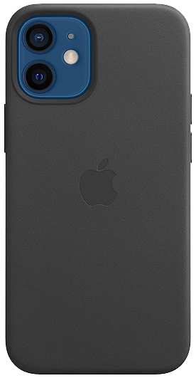 Чехол-крышка Apple MagSafe для iPhone 12 mini, кожа, черный (MHKA3) 92870741