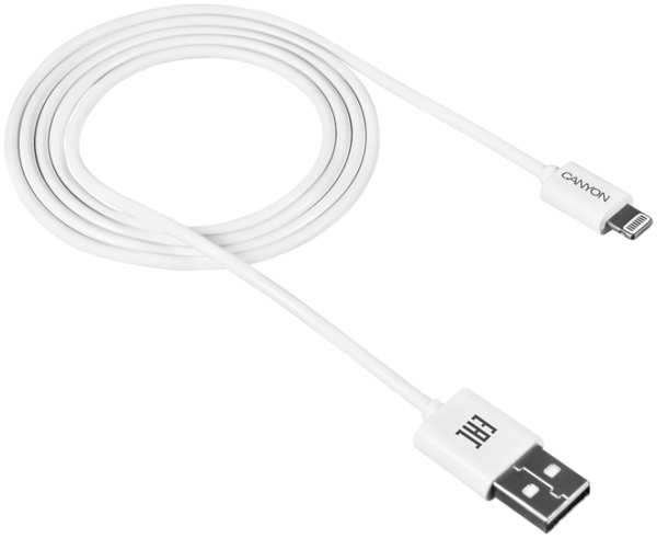 Кабель Canyon USB - Lightning CFI CNE-CFI1W, белый