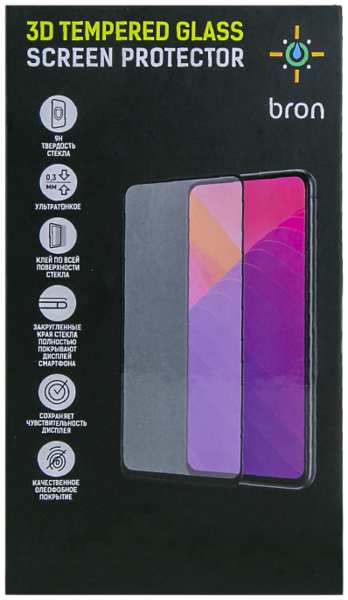 Защитное стекло Bron для Samsung Galaxy A11 3D Full Glue (черная рамка) 92871528