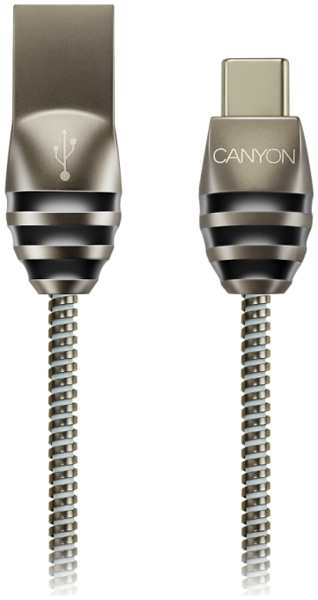 Кабель Canyon Type-C/A CNS-USBC5DG металлический, серый