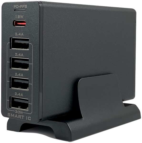 Зарядное устройство сетевое Bron BRN-AC-PD18/5USB30, черное 92876353