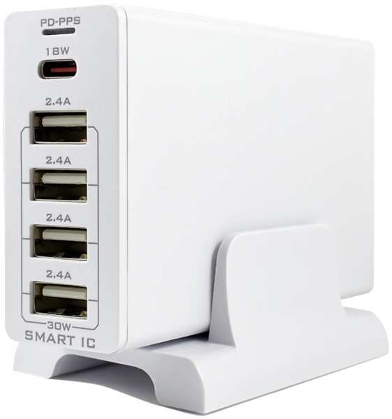 Зарядное устройство сетевое Bron BRN-AC-PD18/5USB30, белое 92876355