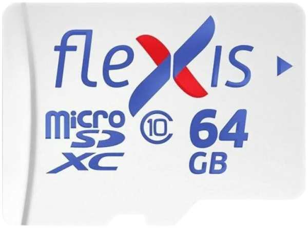 Карта памяти Flexis MicroSD 64 ГБ class 10 (с адаптером)