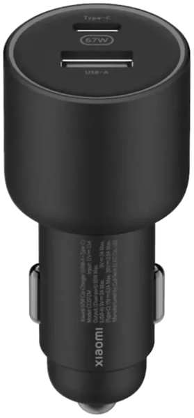 Зарядное устройство автомобильное Xiaomi Car Charger USB-A/C 67W, черное (BHR6814GL)