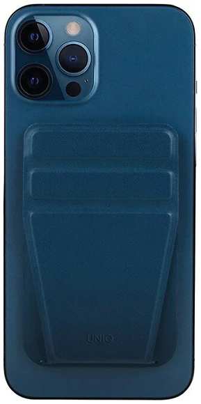Чехол-бумажник Uniq MagSafe LYFT Magnetic для iPhone, экокожа, синий 92891275