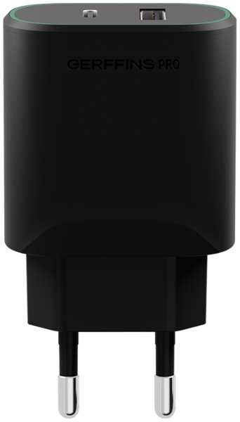 Зарядное устройство сетевое Gerffins Pro USB-A/С 30W, черное 92892054