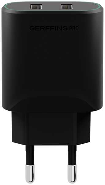 Зарядное устройство сетевое Gerffins Pro USB-A/A 1A/2,4A, черное 92892057