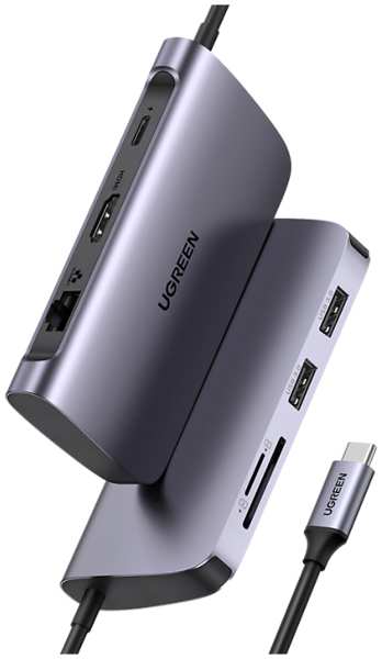 Переходник Ugreen USB-A/HDMI/RJ45/SD/TF 7в1, черный 92892130
