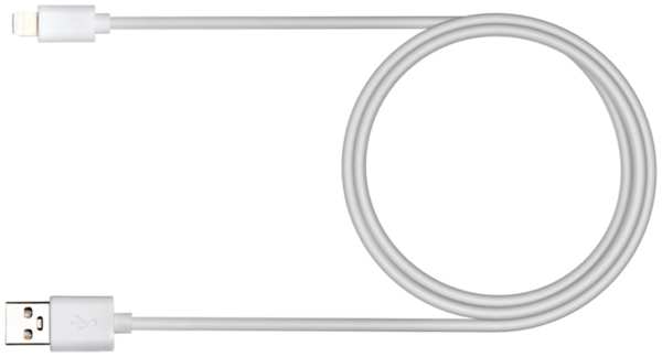 Кабель Gerffins USB-A - Lightning, 2,4A, 1м., белый