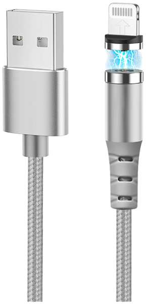 Кабель Gerffins USB-A - Lightning, 1м., серебристый 92892987