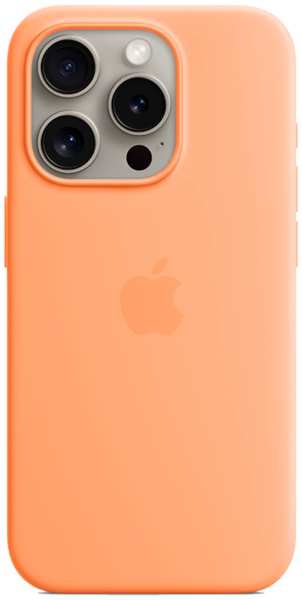 Чехол-крышка Apple Silicone Case with MagSafe для Apple iPhone 15 Pro, силикон, оранжевый сорбет (MT1H3ZM/A) 92893746