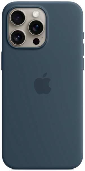 Чехол-крышка Apple Silicone Case with MagSafe для Apple iPhone 15 Pro Max, силикон, синий (MT1P3ZM/A) 92893749
