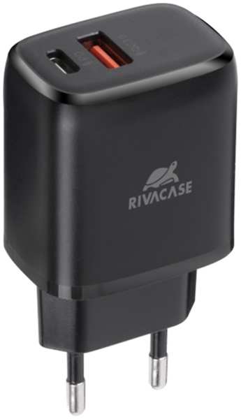 Зарядное устройство сетевое RIVACASE PS4117 B00 20W 2USB, черное