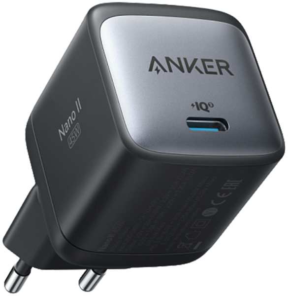 Зарядное устройство сетевое Anker PowerPort Nano2 A2664 45W, черное (GaN)