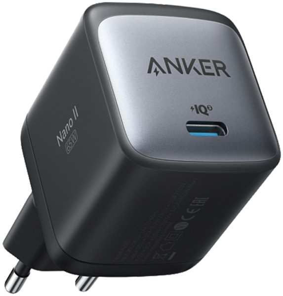 Зарядное устройство сетевое Anker PowerPort Nano2 A2663 65W, черное (GaN)