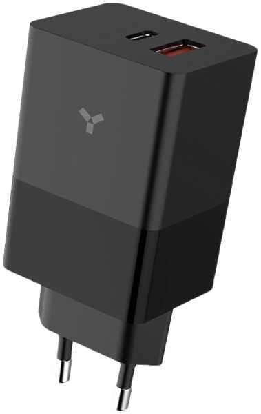 Зарядное устройство сетевое Accesstyle Crocus USB-C/A 65w, черное (65WCA) (GaN)