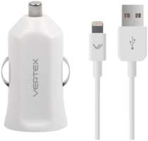 Зарядное устройство автомобильное Vertex с разъемами lightning/USB