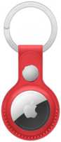 Браслет Apple AirTag, кожаный, красный, с кольцом для ключей (MK103)
