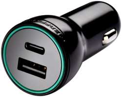 Зарядное устройство автомобильное Gerffins Pro 3,4A USB-A + Type-C (Черное)