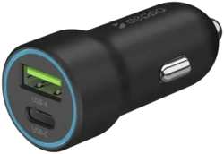Зарядное устройство автомобильное Deppa 20W USB-A / Type-C, черное