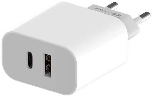 Сетевое зарядное устройство Maxvi CHL-602PD USB+USB-C белый 9641407017