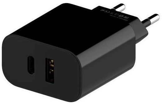 Сетевое зарядное устройство Maxvi CHL-602PD USB+USB-C черный 9641407018