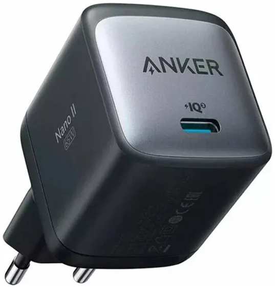 Сетевое зарядное устройство Anker PowerPort Nano II GaN 65W Type-C чёрное