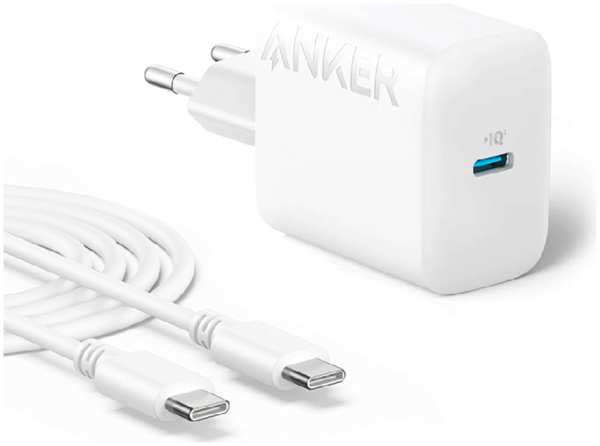 Сетевое зарядное устройство Anker 20W 312 USB/Type-C быстрая зарядка, белое EAC 9641411366