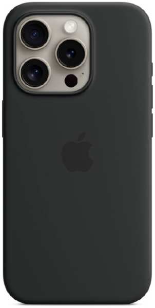 Apple Силиконовая накладка Silicone Case с MagSafe для iPhone 15 Pro черная SZ