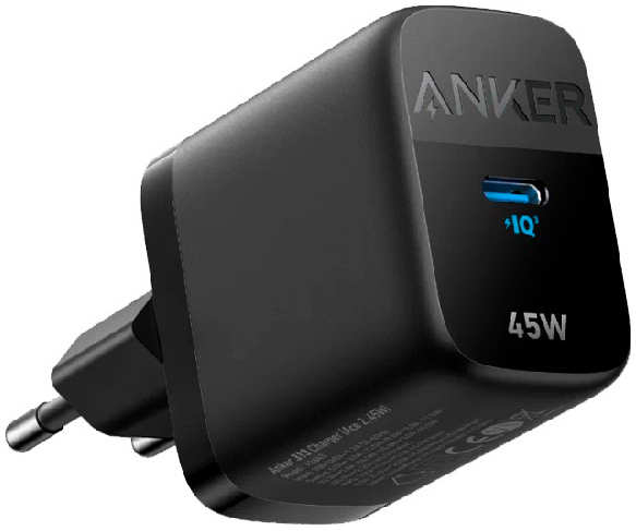 Сетевое зарядное устройство для Samsung компактное Anker 313 45Вт A2643 USB-C черный EAC 9641415378