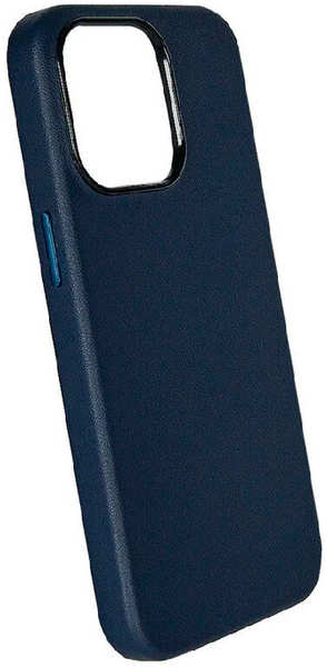 Кожанная накладка Leather Case c Mag Safe для Apple Iphone 15 Pro (синяя) 9641415401