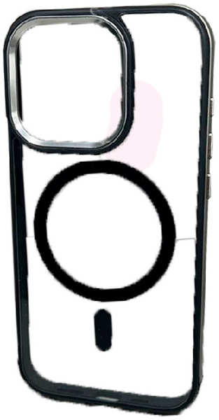 Apple Противоударная пластиковая накладка Monarch Metal для iPhone 15 Pro c металлической рамкой с MagSafe серый 9641415807
