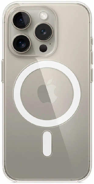 Apple Пластиковая накладка Clear Case MagSafe для iPhone 15 Pro прозрачная (1) 9641417105