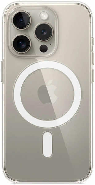 Apple Пластиковая накладка Clear Case MagSafe для iPhone 15 Pro прозрачная (ITA) 9641417215