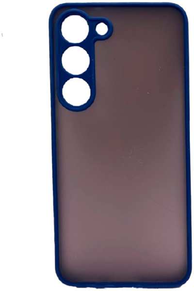 Пластиковая накладка NEW Skin для Samsung Galaxy S21 FE затемненная синий кант 9641423352