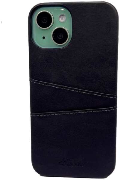 Apple Кожанная накладка Juteni с картхолдером для iPhone 14 черная