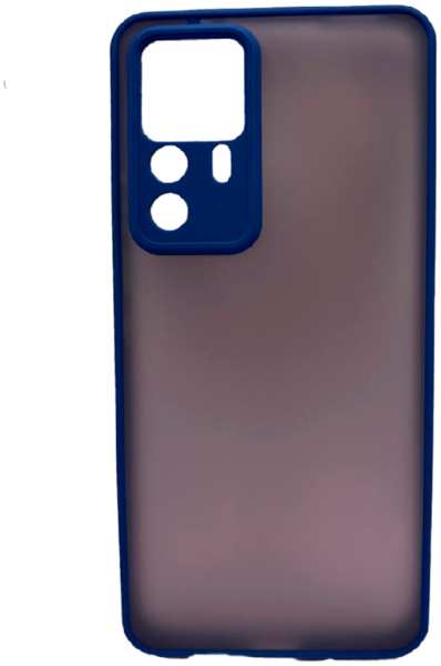 Пластиковая накладка NEW Skin для Xiaomi 12T затемненная синий кант 9641423543