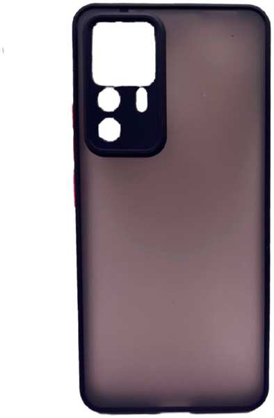 Пластиковая накладка NEW Skin для Xiaomi 12T затемненная черный кант 9641423549