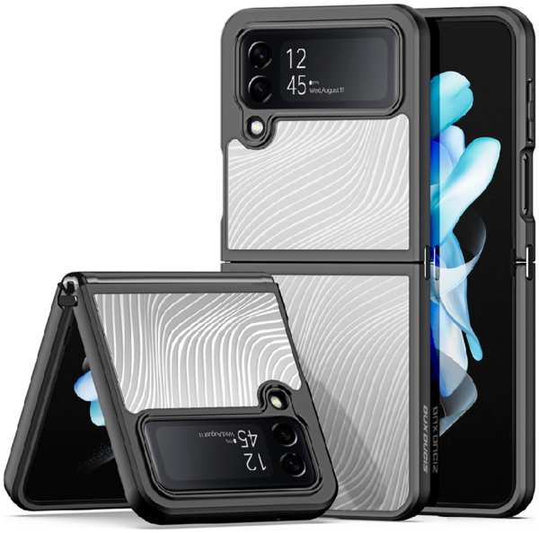 Пластиковая накладка Dux Ducis Aimo series для Samsung Galaxy Z Flip 4 черный кант 9641424488
