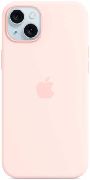 Apple Силиконовая накладка Silicone Case с MagSafe для iPhone 15 Plus розовая SZ