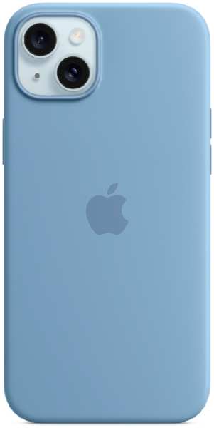 Apple Силиконовая накладка Silicone Case с MagSafe для iPhone 15 Plus синяя SZ 9641425087