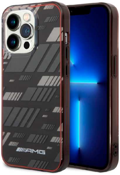 Apple Прозрачный двухслойный чехол AMG Выразительный графический дизайн для iPhone 14 Pro черно/красна 9641470361