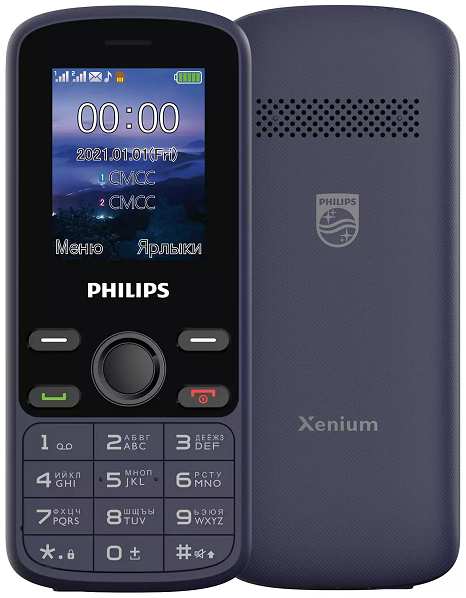 Мобильный телефон Philips Xenium Е111 синий 9641471728