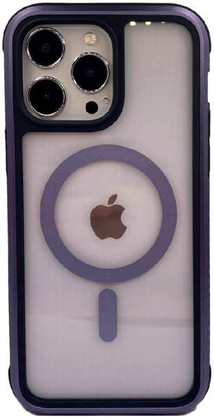 Apple Противоударная пластиковая накладка KZDOO MAG ARES MagSafe для iPhone 14 Pro Max фиолетовый кант 9641473997