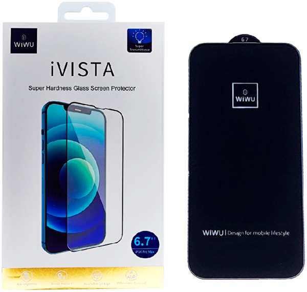 Apple Защитное стекло WiWU iVista для iPhone 14 Pro Max полноэкранное черное