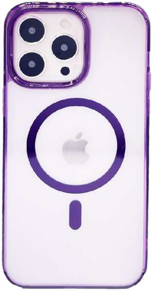 Apple Пластиковая накладка KEEPHONE PRO MagSafe для iPhone 14 Pro прозрачно-матовая фиолетовый кант 9641482870