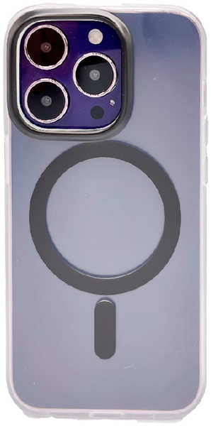 Apple Пластиковая накладка KEEPHONE PRO MagSafe для iPhone 14 Pro прозрачно-матовая черный кант 9641482871